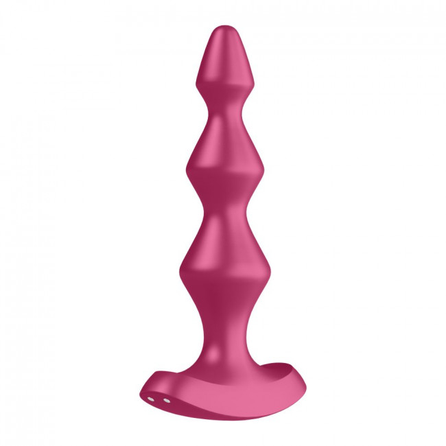 Малиновая анальная пробка с вибрацией Lolli Plug 1 - 13,5 см.