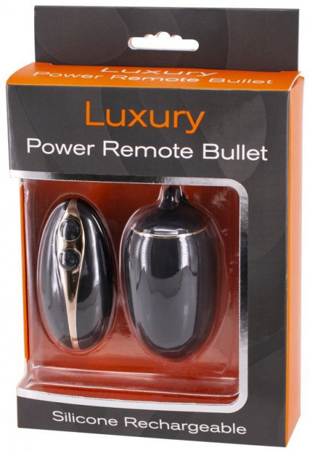 Черное виброяйцо с пультом ДУ LUXURY POWER REMOTE BULLET Черное виброяйцо с пультом ДУ LUXURY POWER REMOTE BULLET
