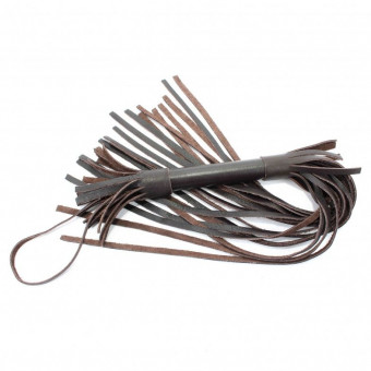 Коричневая кожаная плётка - 56 см.