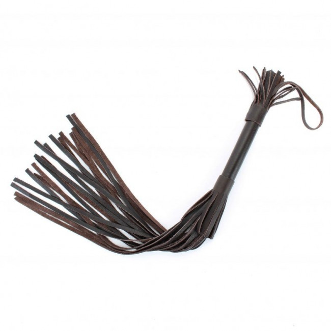 Коричневая кожаная плётка - 56 см.