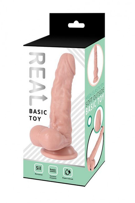 Телесный реалистичный фаллоимитатор REAL с мошонкой на присоске - 17,5 см. Телесный реалистичный фаллоимитатор REAL с мошонкой на присоске - 17,5 см.