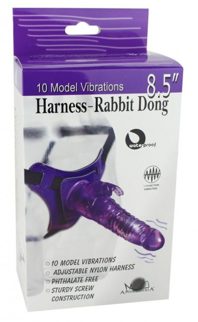 Фиолетовый страпон 10 Mode Vibrations 8.5" Harness Rabbit Dong - 19 см. Фиолетовый страпон 10 Mode Vibrations 8.5" Harness Rabbit Dong - 19 см.