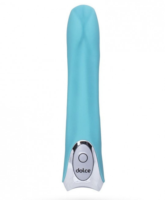 Голубой силиконовый вибратор Dolce Tyler - 16,5 см. Голубой силиконовый вибратор Dolce Tyler - 16,5 см.
