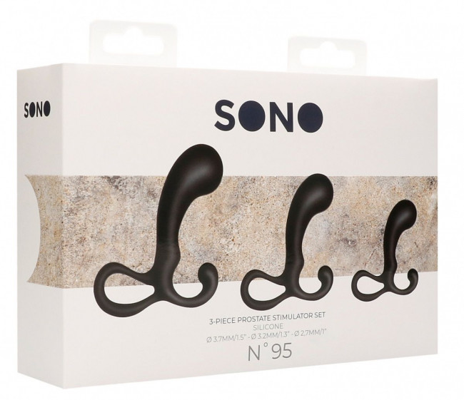 Набор из 3 черных массажеров простаты Piece Prostate Stimulator Set Набор из 3 черных массажеров простаты Piece Prostate Stimulator Set