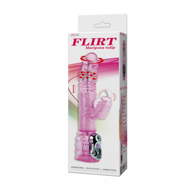 Вибромассажер Mariposa Tulip с клиторальным вибростимулятором, ротационным и поступательными режимами - 29,5 см. Вибромассажер Mariposa Tulip с клиторальным вибростимулятором, ротационным и поступательными режимами - 29,5 см.
