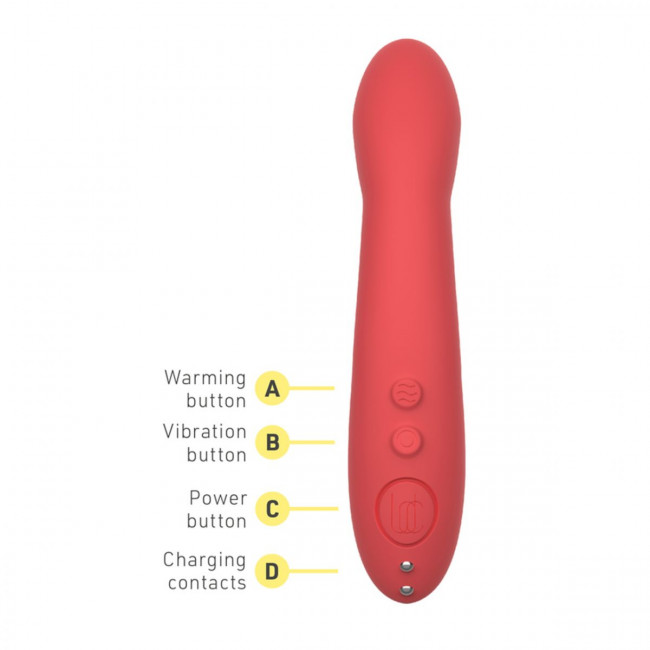 Оранжевый изогнутый вибратор Drift с подогревом - 13,8 см. Оранжевый изогнутый вибратор Drift с подогревом - 13,8 см.