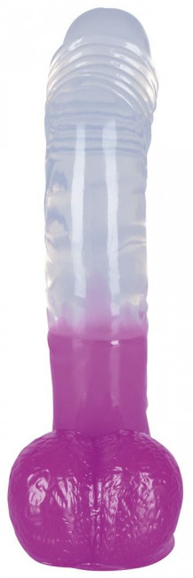 Прозрачно-фиолетовый гелевый фаллоимитатор Ready Mate - 19 см.