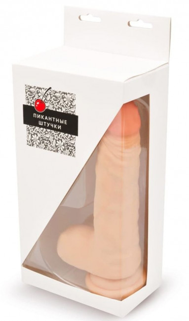 Телесный фаллоимитатор-реалистик с присоской - 22 см.
