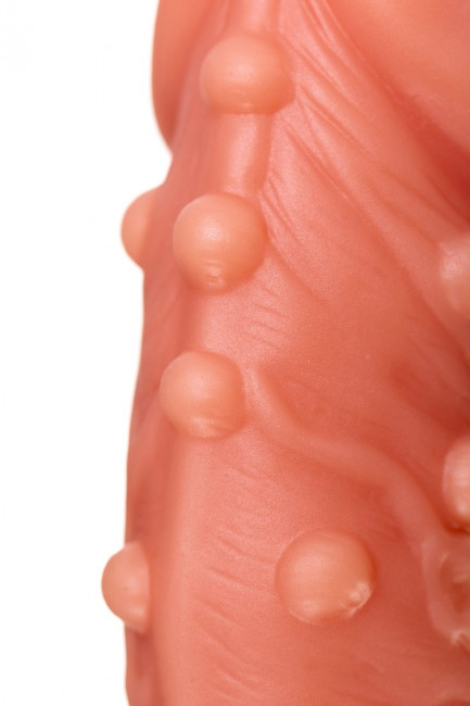 Реалистичная удлиняющая насадка с дополнительной стимуляцией - 16,5 см. Реалистичная удлиняющая насадка с дополнительной стимуляцией - 16,5 см.