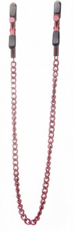 Зажимы на соски с красной цепочкой Ouch! 