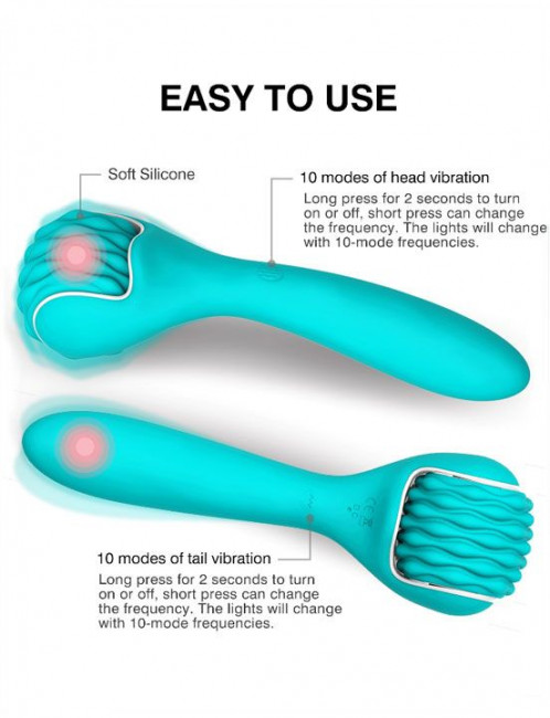 Зеленый вибратор-массажёр Rock - 22,8 см. Зеленый вибратор-массажёр Rock - 22,8 см.