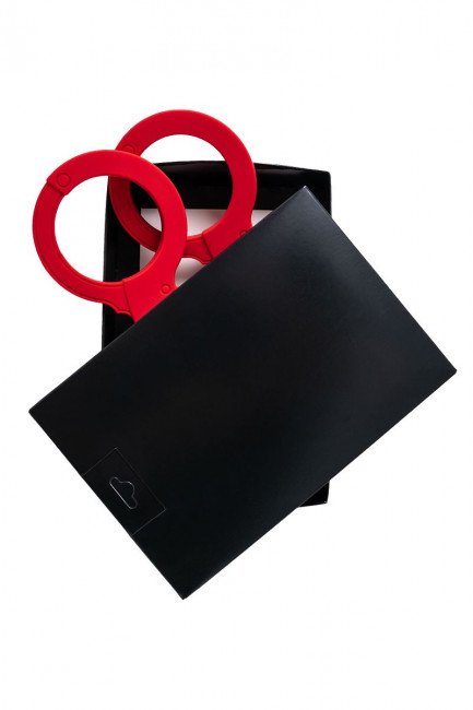 Красные силиконовые наручники "Штучки-дрючки"