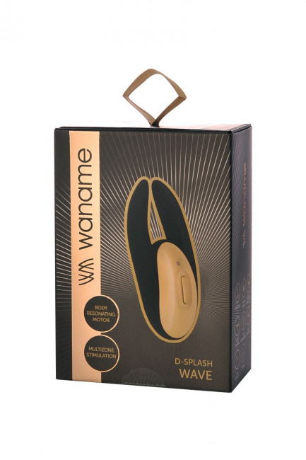 Чёрно-золотой клиторальный вибромассажер WANAME Wave Чёрно-золотой клиторальный вибромассажер WANAME Wave
