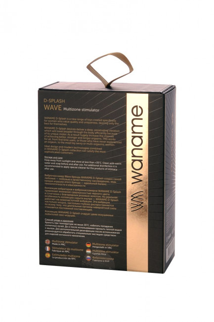 Чёрно-золотой клиторальный вибромассажер WANAME Wave Чёрно-золотой клиторальный вибромассажер WANAME Wave
