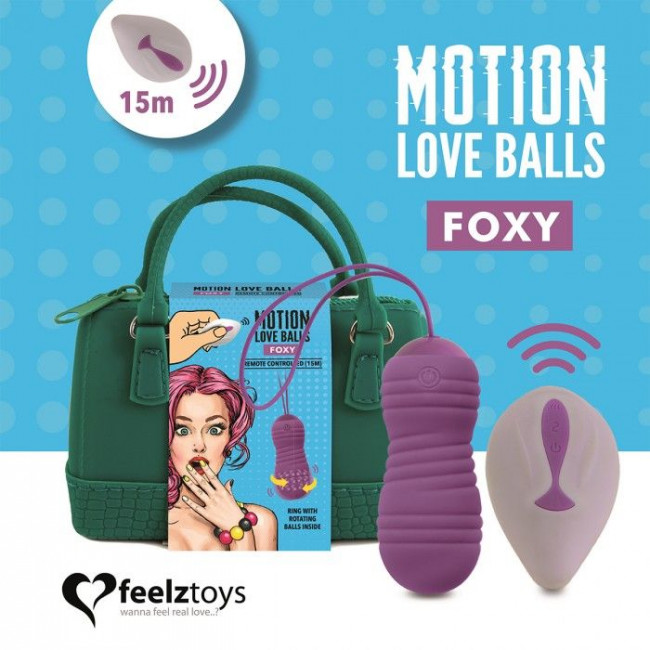 Фиолетовые вагинальные шарики с вращением бусин Remote Controlled Motion Love Balls Foxy Фиолетовые вагинальные шарики с вращением бусин Remote Controlled Motion Love Balls Foxy