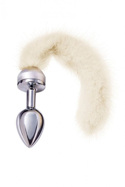 Малая анальная втулка с белым хвостом - 8,5 см. Малая анальная втулка с белым хвостом - 8,5 см.