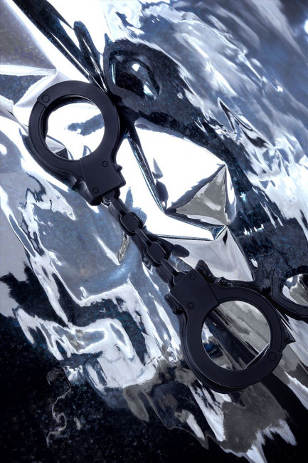 Черные силиконовые наручники "Штучки-дрючки"