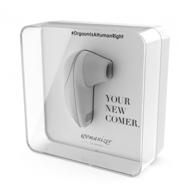 Бело-серебристый вакуумный стимулятор клитора Womanizer Starlet