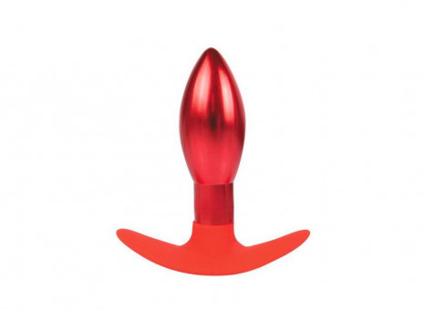 Каплевидная анальная втулка красного цвета - 9,6 см.