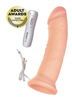 Телесный вибромассажёр на присоске - 18 см.