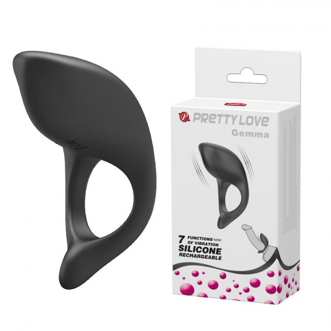 Черное перезаряжаемое эрекционное кольцо Gemma Черное перезаряжаемое эрекционное кольцо Gemma