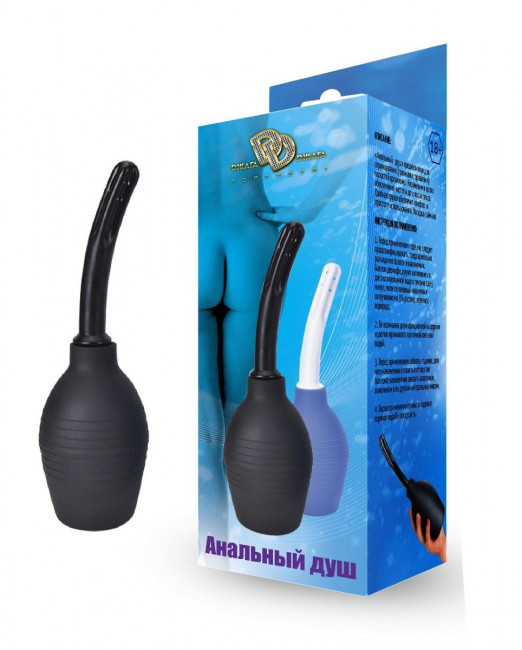 Черный анальный душ с изогнутым наконечником Черный анальный душ с изогнутым наконечником