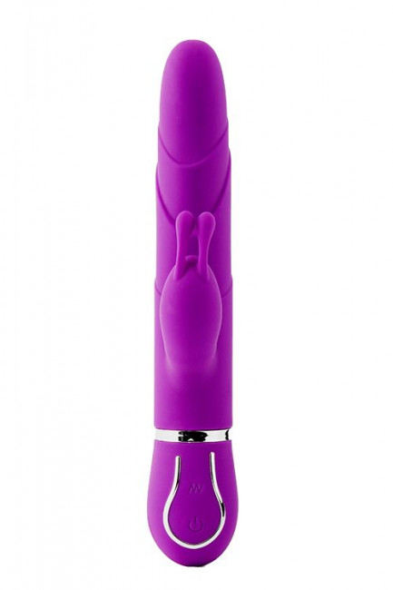 Фиолетовый вибратор-кролик FLORAL FANTASY с ушками - 22 см.