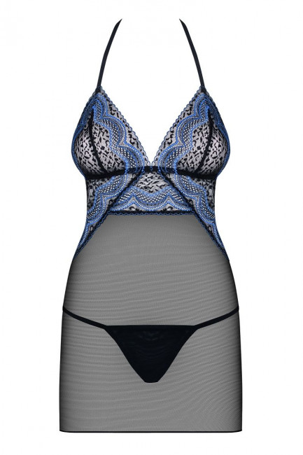 Облегающая сорочка с контрастным узором в виде волн