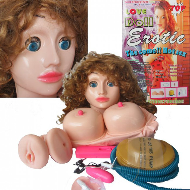 Надувная кукла с вибратором Erotic