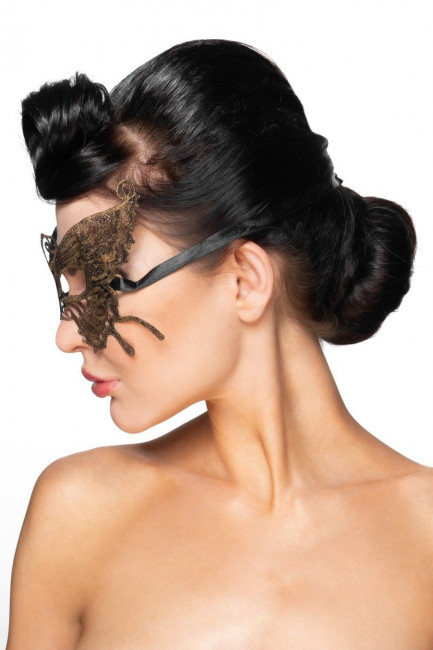 Золотистая карнавальная маска "Шаула" Золотистая карнавальная маска "Шаула"