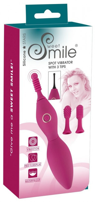 Ярко-розовый клиторальный вибратор с 3 насадками Spot Vibrator with 3 Tips - 17,9 см. Ярко-розовый клиторальный вибратор с 3 насадками Spot Vibrator with 3 Tips - 17,9 см.
