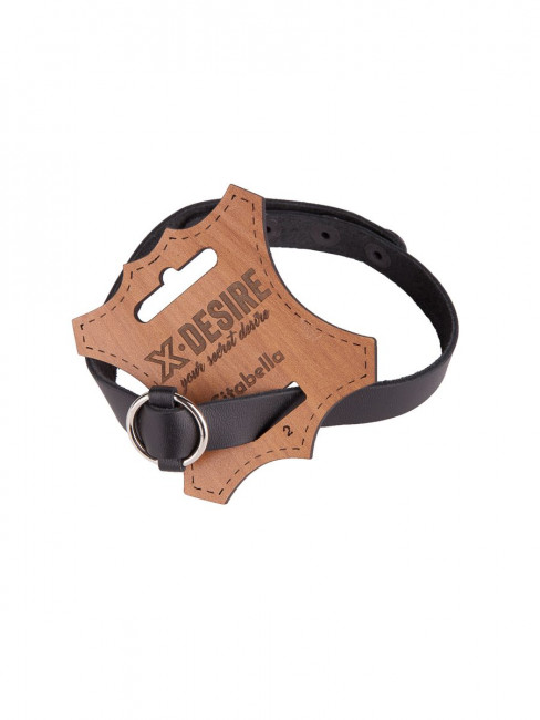 Черный кожаный чокер с колечком Черный кожаный чокер с колечком