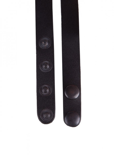 Черный кожаный чокер с колечком Черный кожаный чокер с колечком