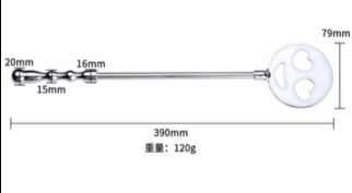 Серебристый металлический стек со смайликом - 39 см.