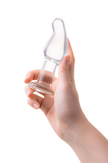 Стеклянная анальная втулка с загнутым кончиком - 14,5 см. Стеклянная анальная втулка с загнутым кончиком - 14,5 см.