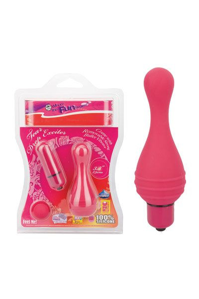 Розовая вибропуля с силиконовой насадкой Розовая вибропуля с силиконовой насадкой
