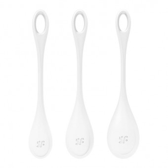 Набор из 3 белых вагинальных шариков Yoni Power 1