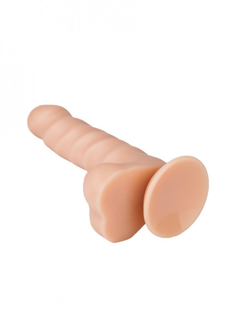 Фаллоимитатор №25 с мошонкой на присоске - 16,5 см. Фаллоимитатор №25 с мошонкой на присоске - 16,5 см.