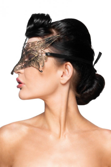 Золотистая карнавальная маска "Шератан" Золотистая карнавальная маска "Шератан"