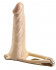 Пустотелый фаллопротез телесного цвета на регулируемых ремешках - 18 см.