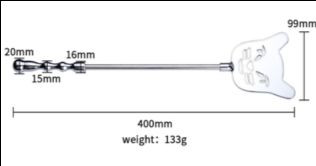 Серебристый металлический стек с кошечкой - 40 см.