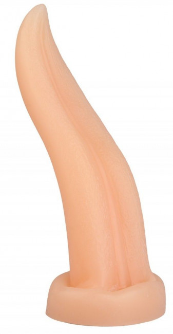 Телесная изогнутая анальная втулка-язык - 21 см. Телесная изогнутая анальная втулка-язык - 21 см.