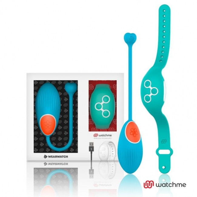 Голубое виброяйцо с зеленым пультом-часами Wearwatch Egg Wireless Watchme Голубое виброяйцо с зеленым пультом-часами Wearwatch Egg Wireless Watchme