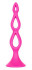 Розовая анальная елочка Silicone Triple Probe - 14,5 см.