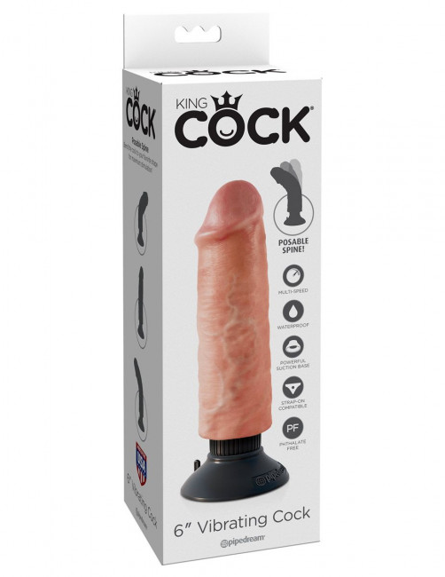 Вибромассажер-реалистик 6" Vibrating Cock - 17,8 см. Вибромассажер-реалистик 6" Vibrating Cock - 17,8 см.