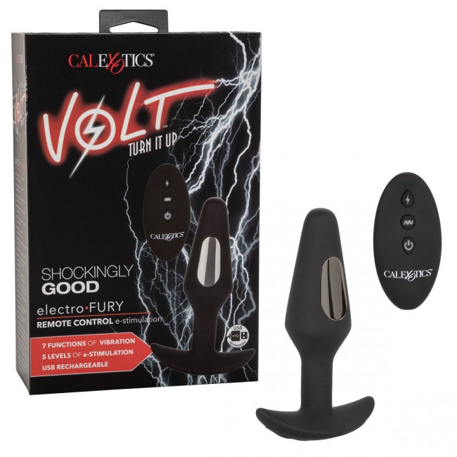Черная анальная пробка с электростимуляцией Volt Electro-Fury - 12,75 см. Черная анальная пробка с электростимуляцией Volt Electro-Fury - 12,75 см.