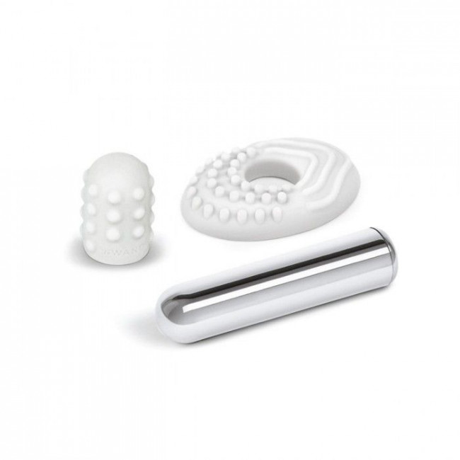 Белоснежный вибронабор Little Pleasures Collection с серебристыми элементами Белоснежный вибронабор Little Pleasures Collection с серебристыми элементами