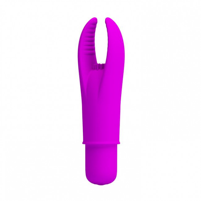 Лиловый мини-вибратор Hedy с рожками Лиловый мини-вибратор Hedy с рожками