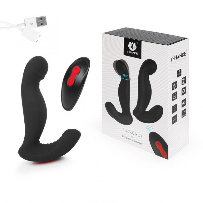 Черный вибростимулятор простаты JIGGLE-RCT Черный вибростимулятор простаты JIGGLE-RCT