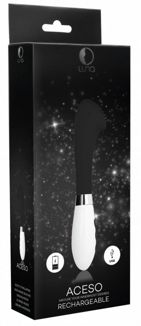 Черный вибратор Aceso с утолщенной головкой - 20,8 см. Черный вибратор Aceso с утолщенной головкой - 20,8 см.